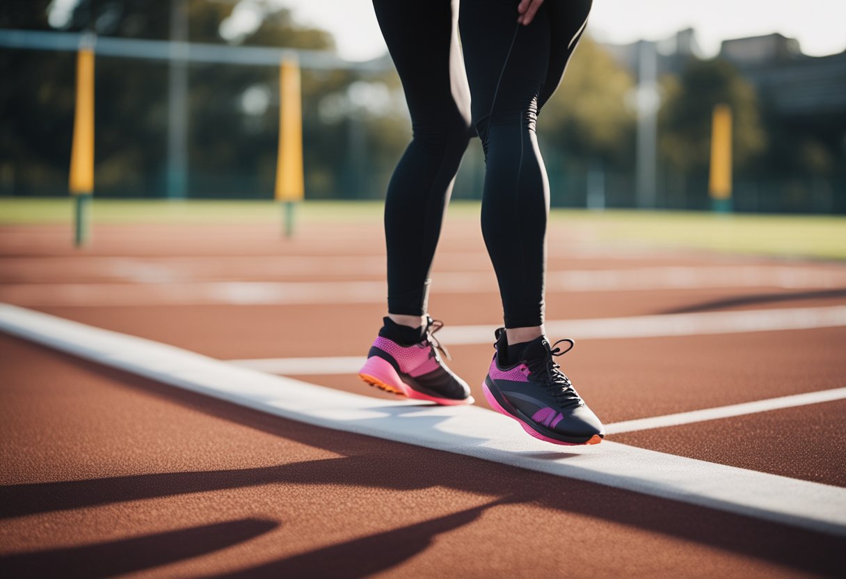 An amateur athlete performing warm-up exercises before engaging in physical activity to prevent injury