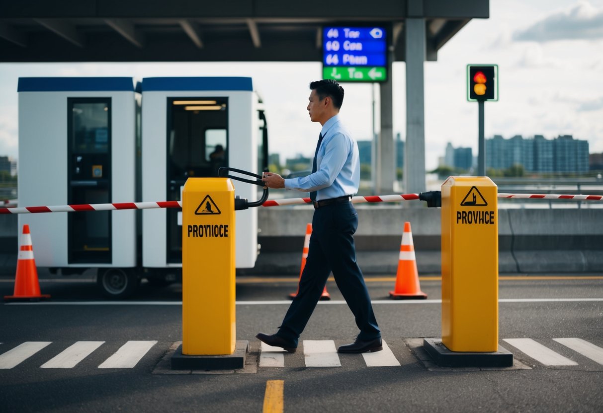 A person commuting between two provinces, passing through a border checkpoint with different tax implications on each side