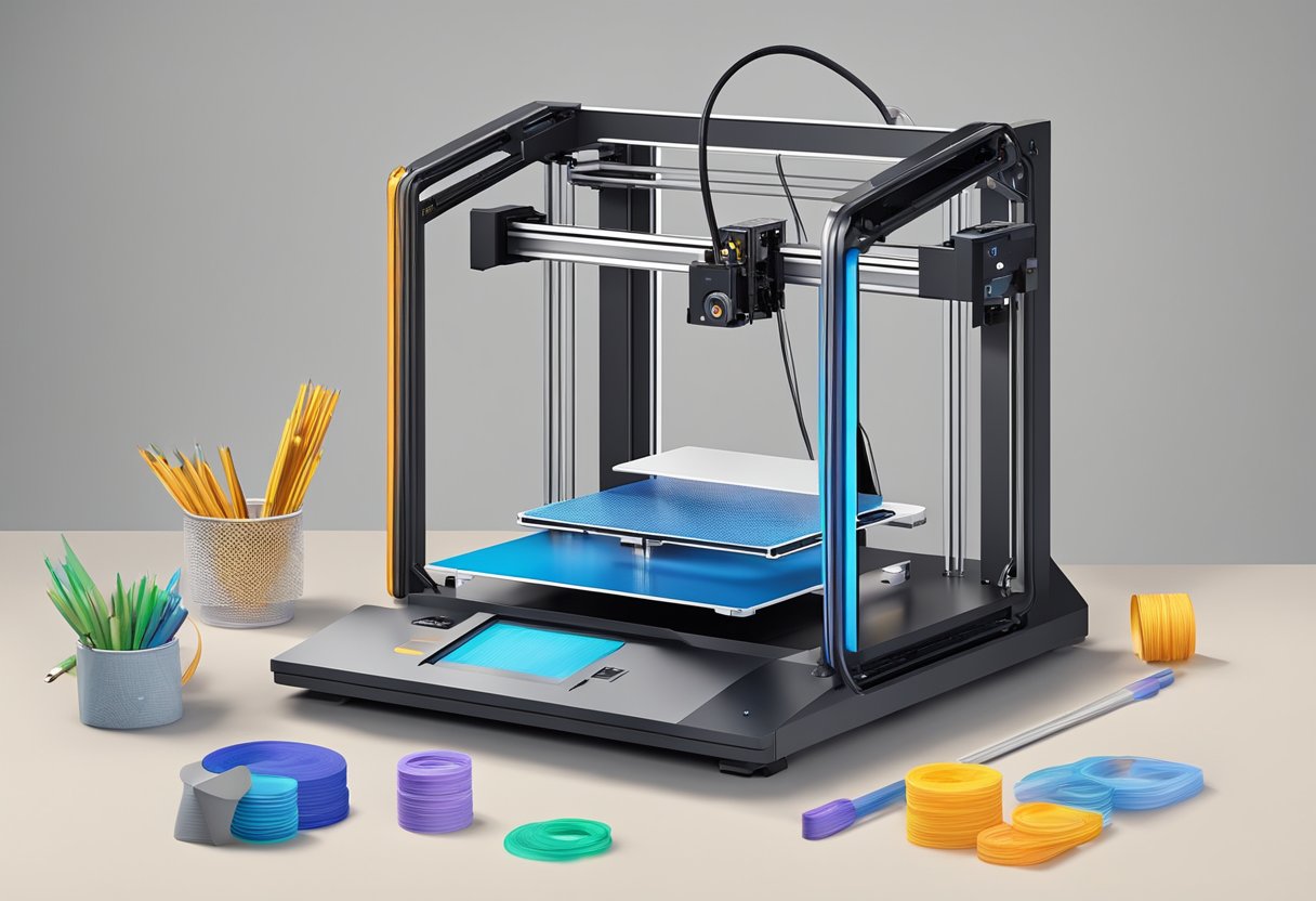 A 3D printer in use, creating intricate tools with precision