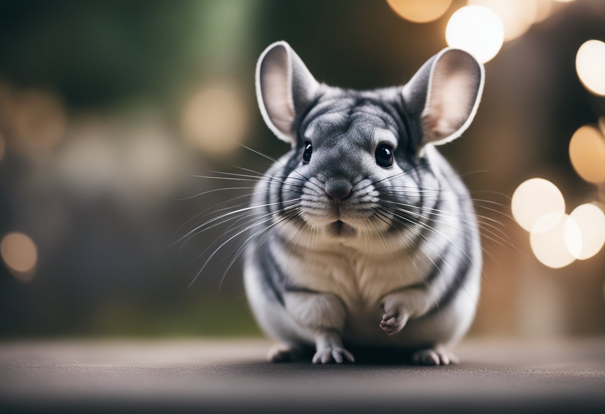 A chinchilla causing an allergic reaction in a sneezing, red-eyed person