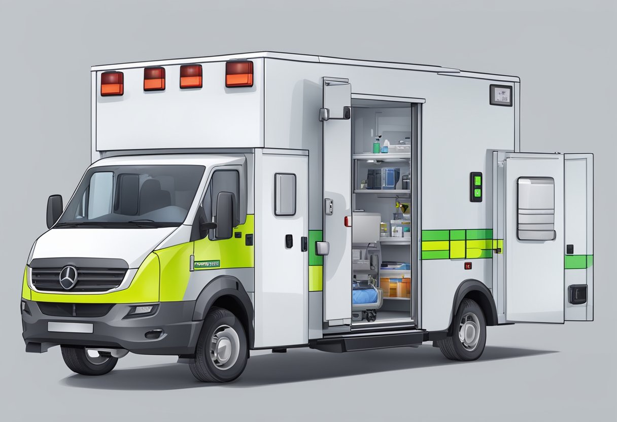 Uma ambulância neonatal com equipamentos e tecnologia médica avançados