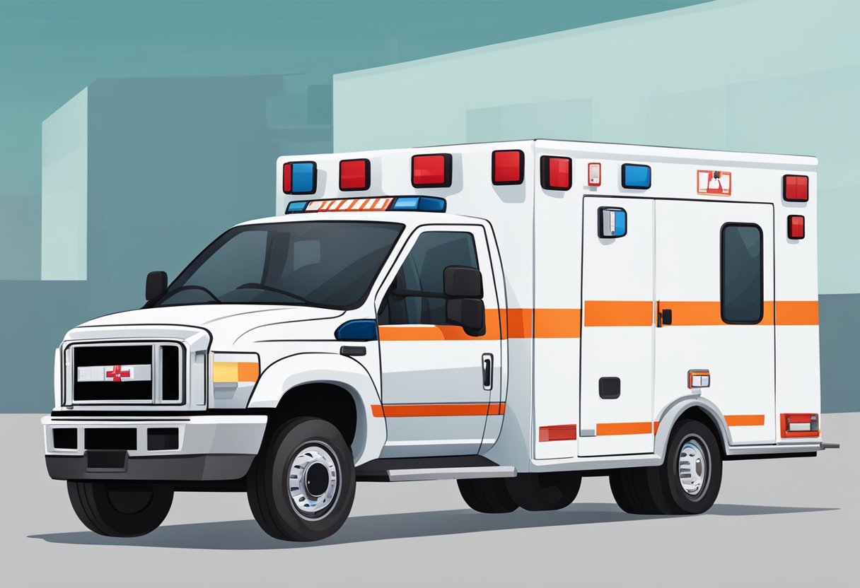 Ambulância Branca: Importância no Atendimento de Emergências 2 Uma ambulância branca com equipamentos e recursos médicos estacionada do lado de fora de um hospital