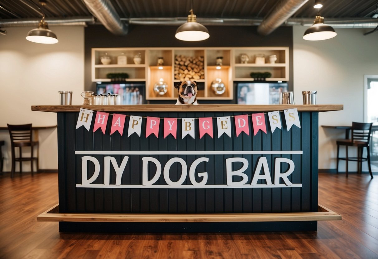 Eine große DIY-Hundebar mit personalisierten Dekorationen für große Rassen