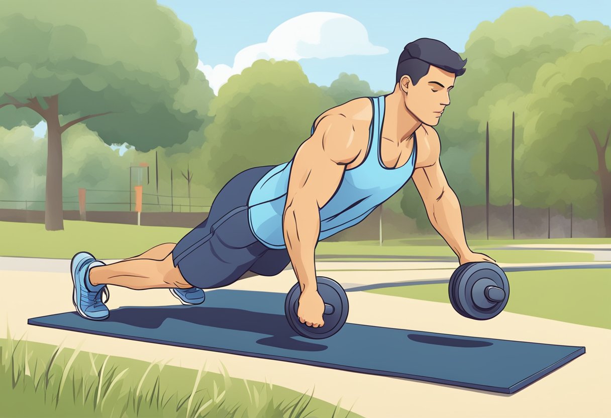 En person, der udfører højintensiv intervaltræning udendørs med en timer