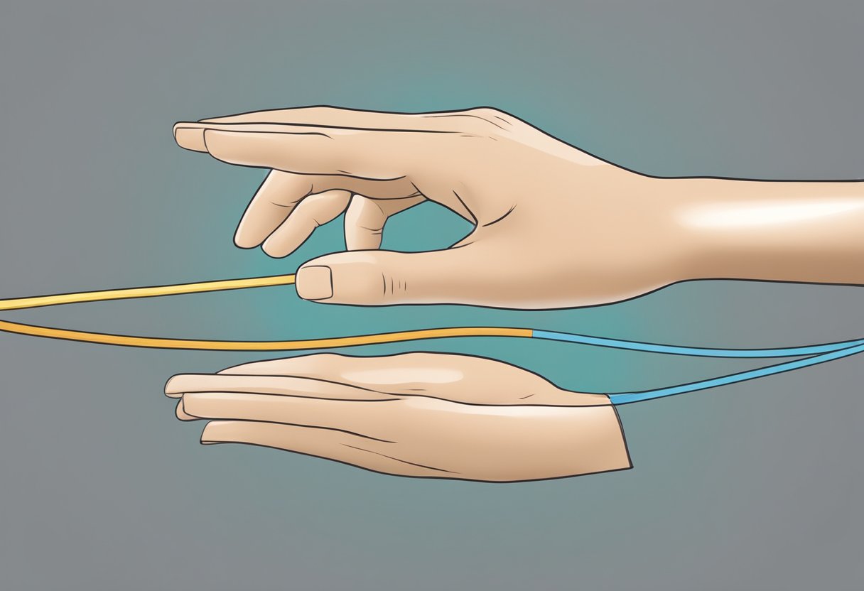 En person, der bruger et elastikbånd til sikkerheds- og skadesforebyggende træning