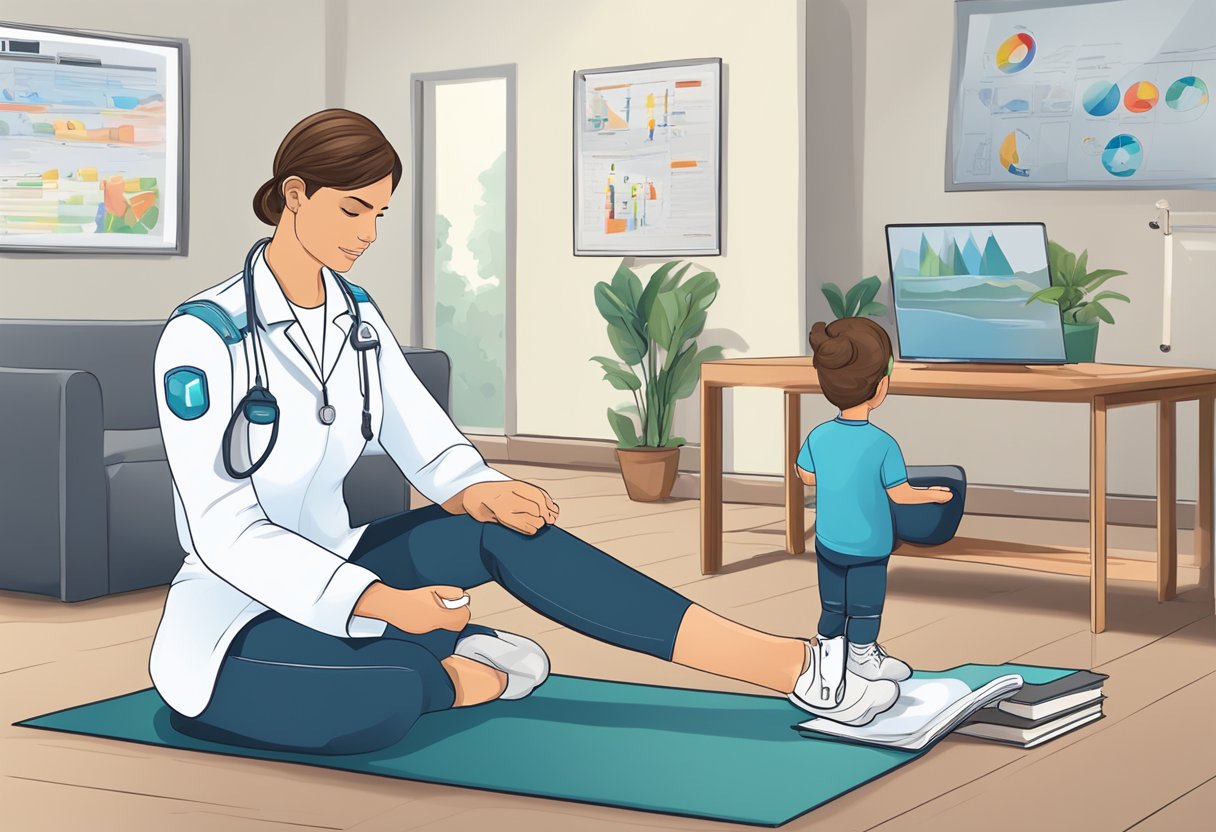 En person, der vælger EMS-programmer og øvelser til hjemmetræning