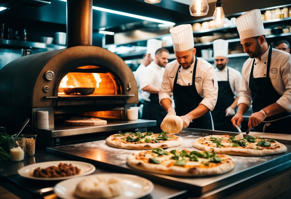 En livlig pizzeria i Stockholm, med en vedeldad ugn, kockar som kastar deg, och en utställning av färska ingredienser