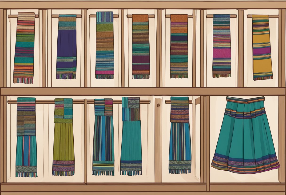 A rebozo is neatly folded and stored in a drawer or shelf, with clear labels for easy access