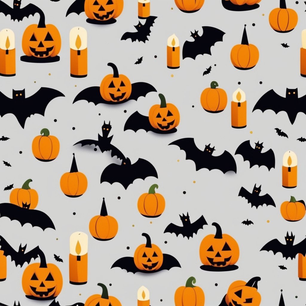 Une décoration d'Halloween minimaliste avec des bougies parfumées en forme de citrouille, des accents noirs et orange, et des décorations simples mais festives.