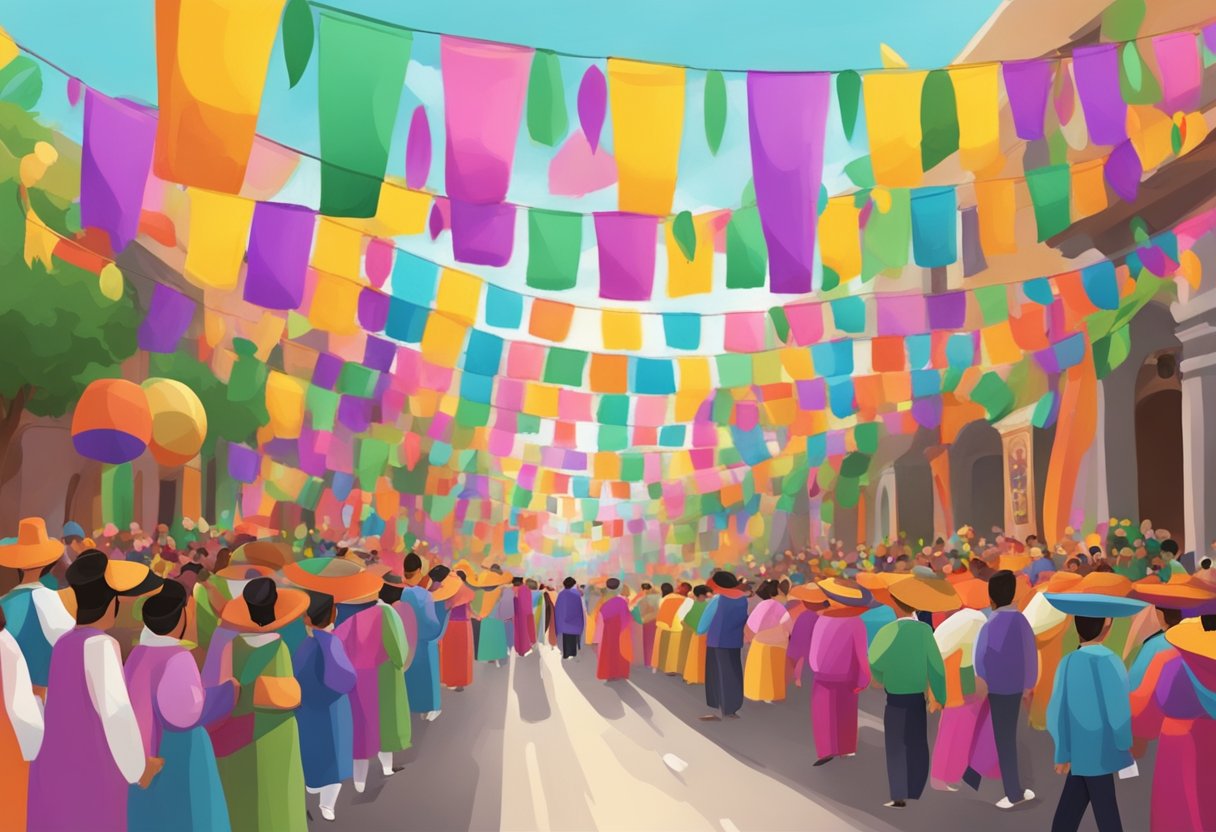 Colorful processions and decorations fill the streets of Mexico during Semana Santa and Pascua, with vibrant parades, traditional music, and festive atmosphere