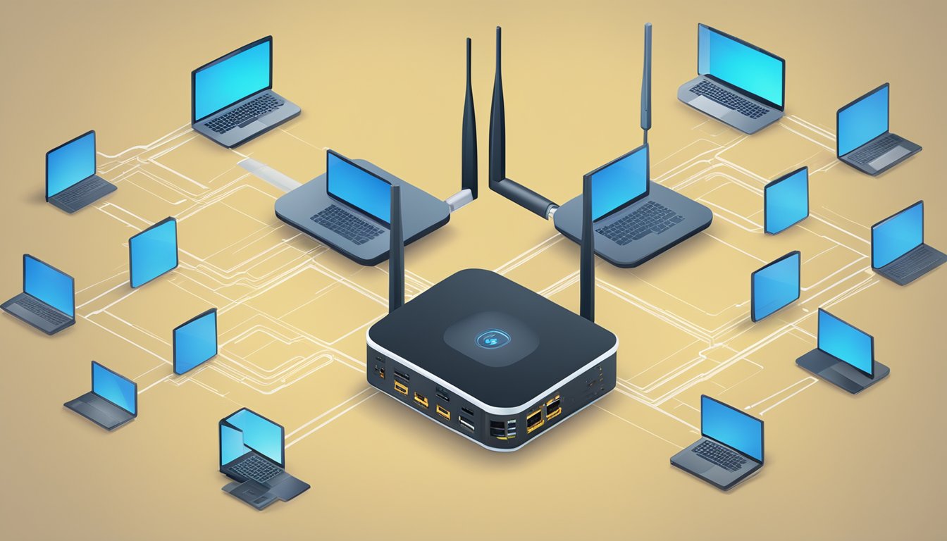 A router with two separate networks, one for guests and one for the host, each with their own distinct access points and security settings