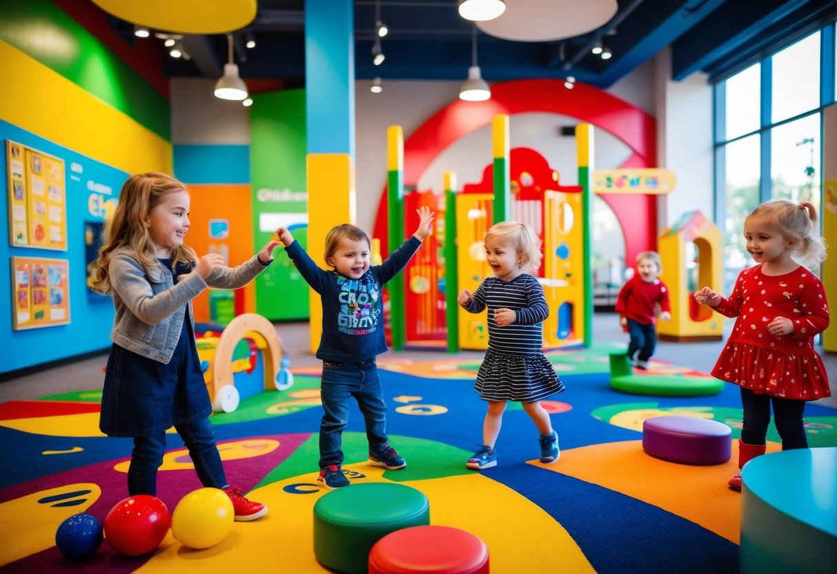 Children explore interactive exhibits, play in themed areas, and engage in hands-on activities at the vibrant and colorful Children's Museum