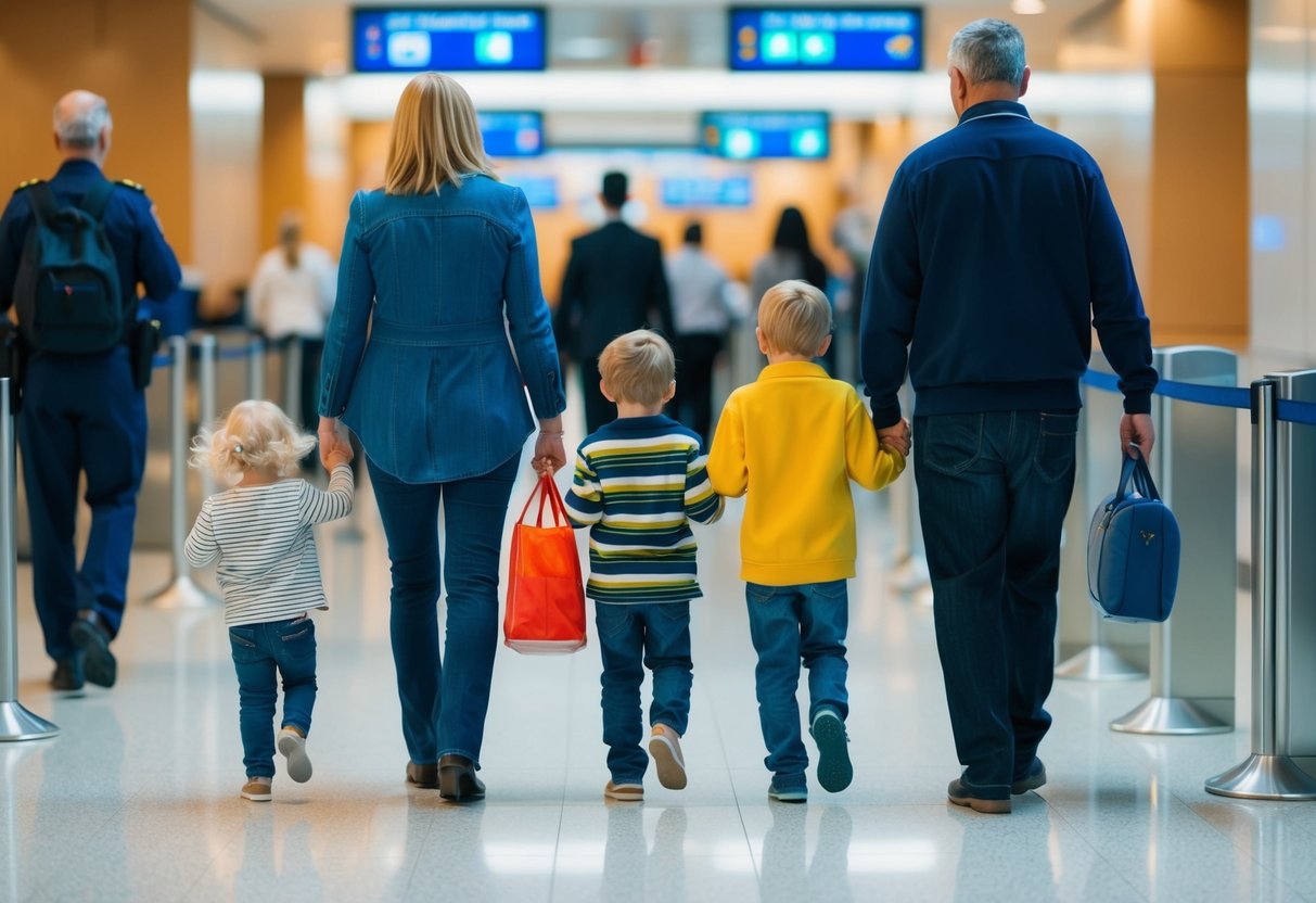 Families with kids bypass long lines at customs, using priority lanes for a smooth and stress-free immigration process