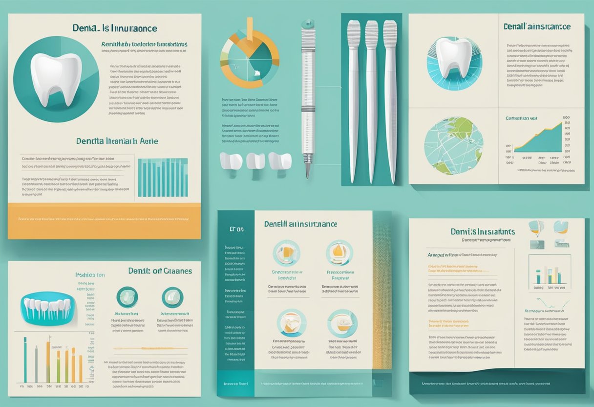 A dental insurance brochure with images of dental implants and a cost breakdown chart