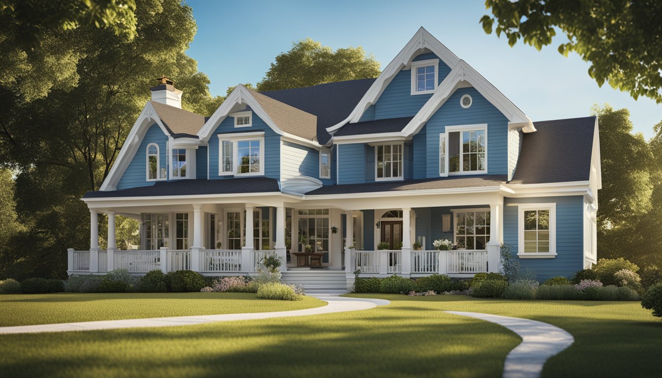 A quaint house with a "Local Mortgage" sign in the front yard. Surrounding trees and a clear blue sky complete the peaceful scene