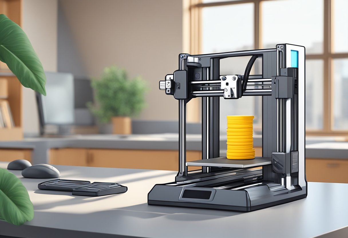 A 3D printer creating a detailed keychain design with precision and accuracy