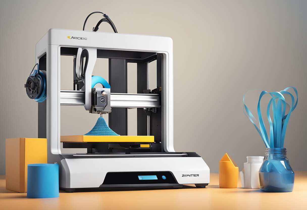 A 3D printer creating a keychain with customizable branding options