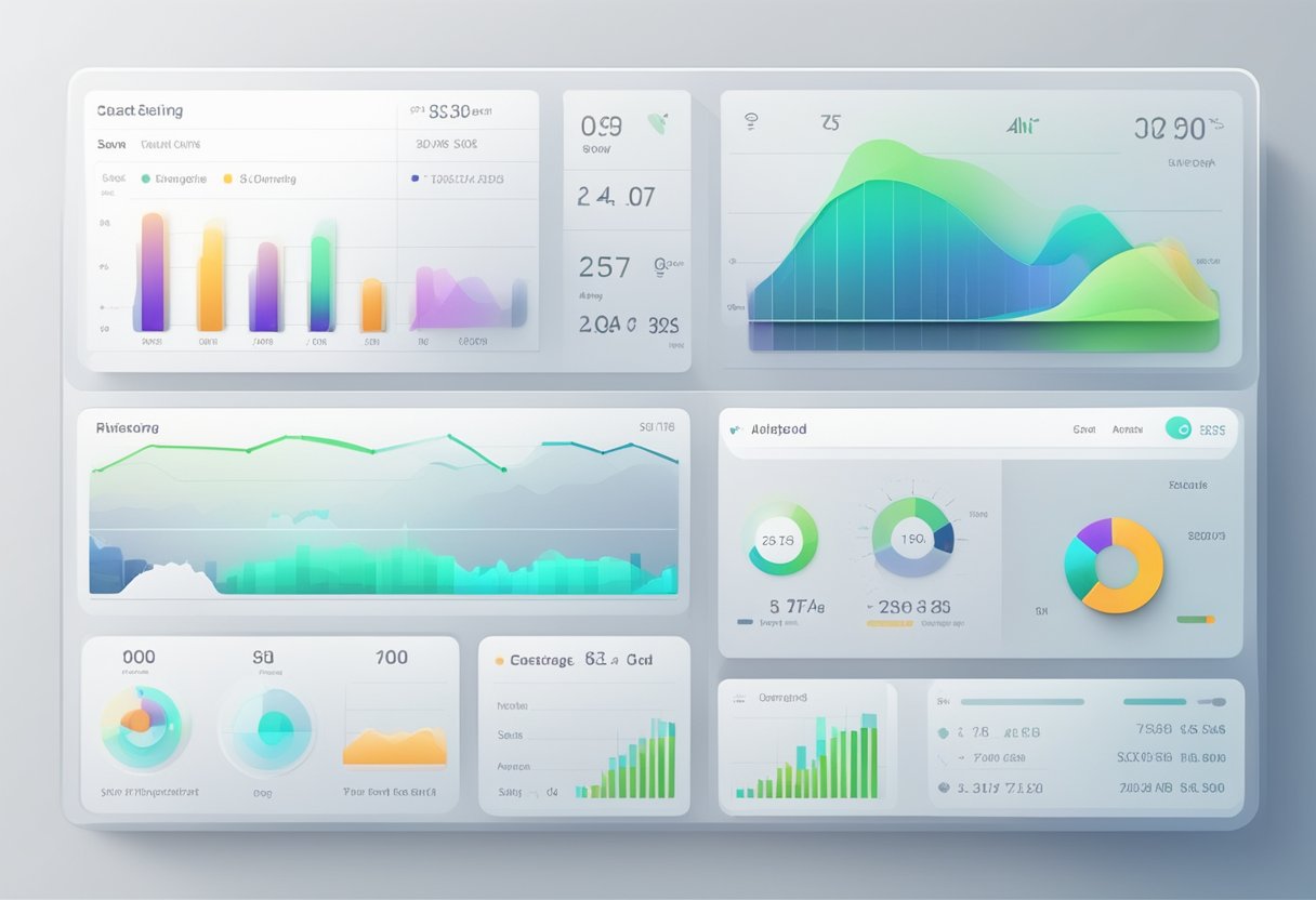 A sleek, futuristic dashboard interface displaying real-time data and analytics, with clean, modern design elements and intuitive user-friendly features