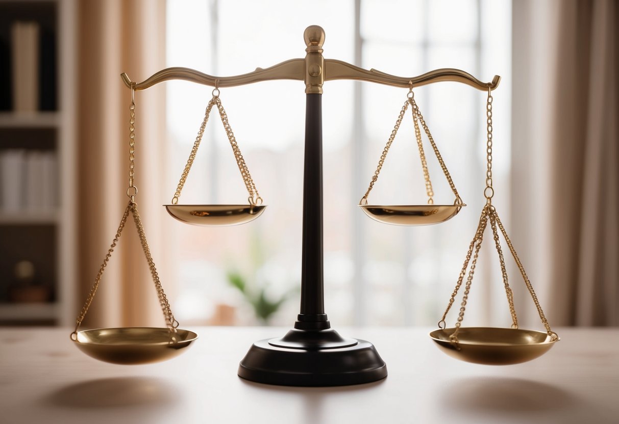 A scale with seven equal weights representing different strategies for prioritizing a relationship while raising children