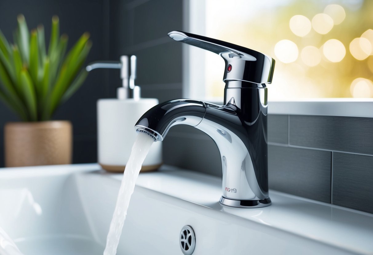 A modern bathroom faucet with advanced features and sleek design, showcasing improved functionality and benefits of upgrading