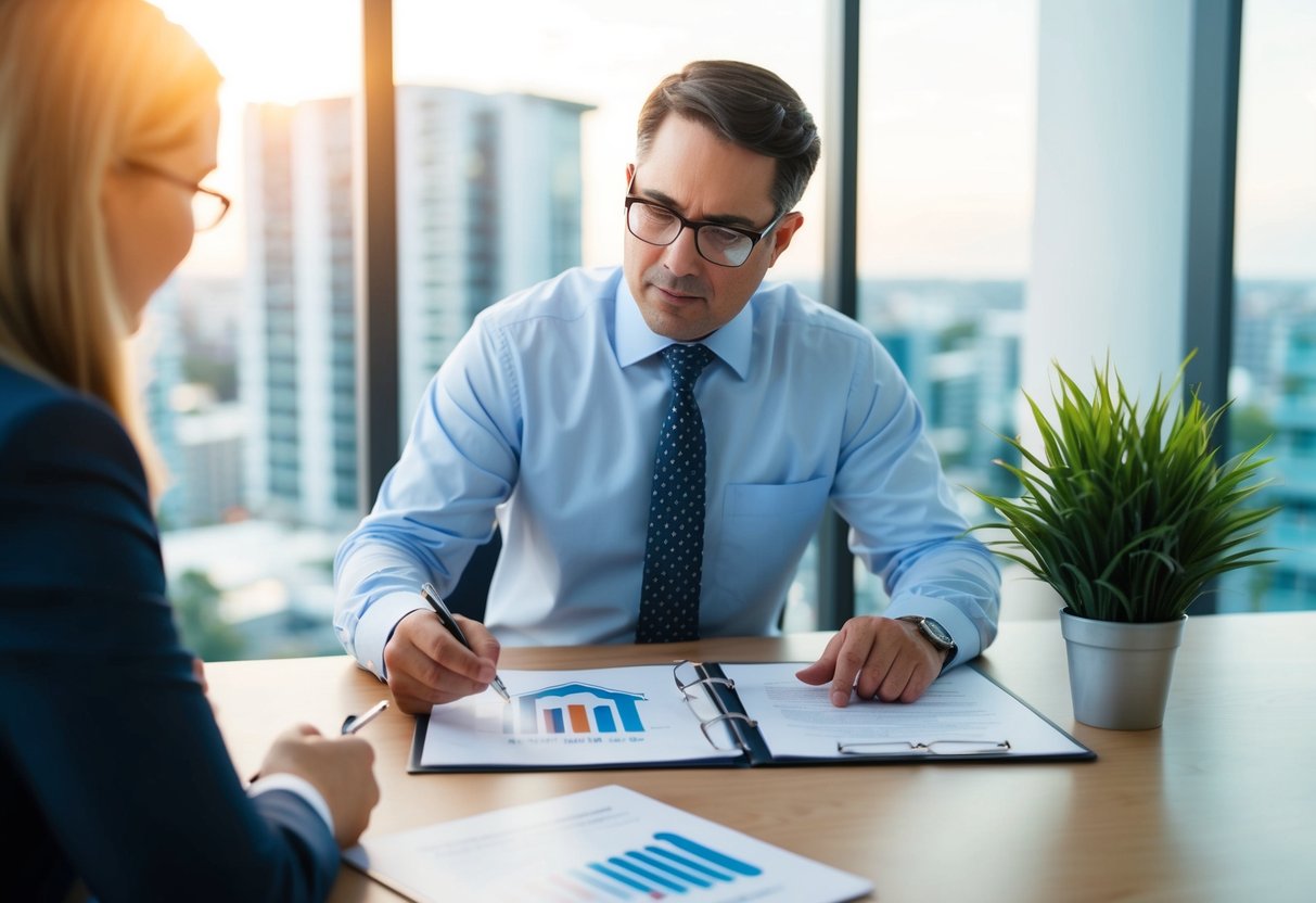 A commercial real estate appraiser reviewing property documents and conducting site inspections