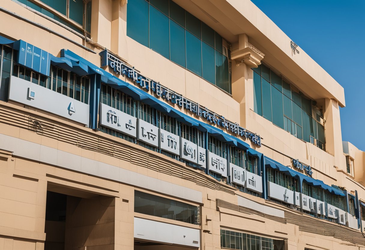 The hospital building stands tall against the bright blue sky, with a clear sign displaying "Mata Jaikaushalya Hospital Jaipur" at the entrance