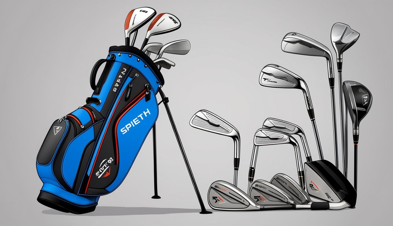 Jordan Spieth's golf bag contains a variety of clubs, including his trusted driver, irons, wedges, and putter