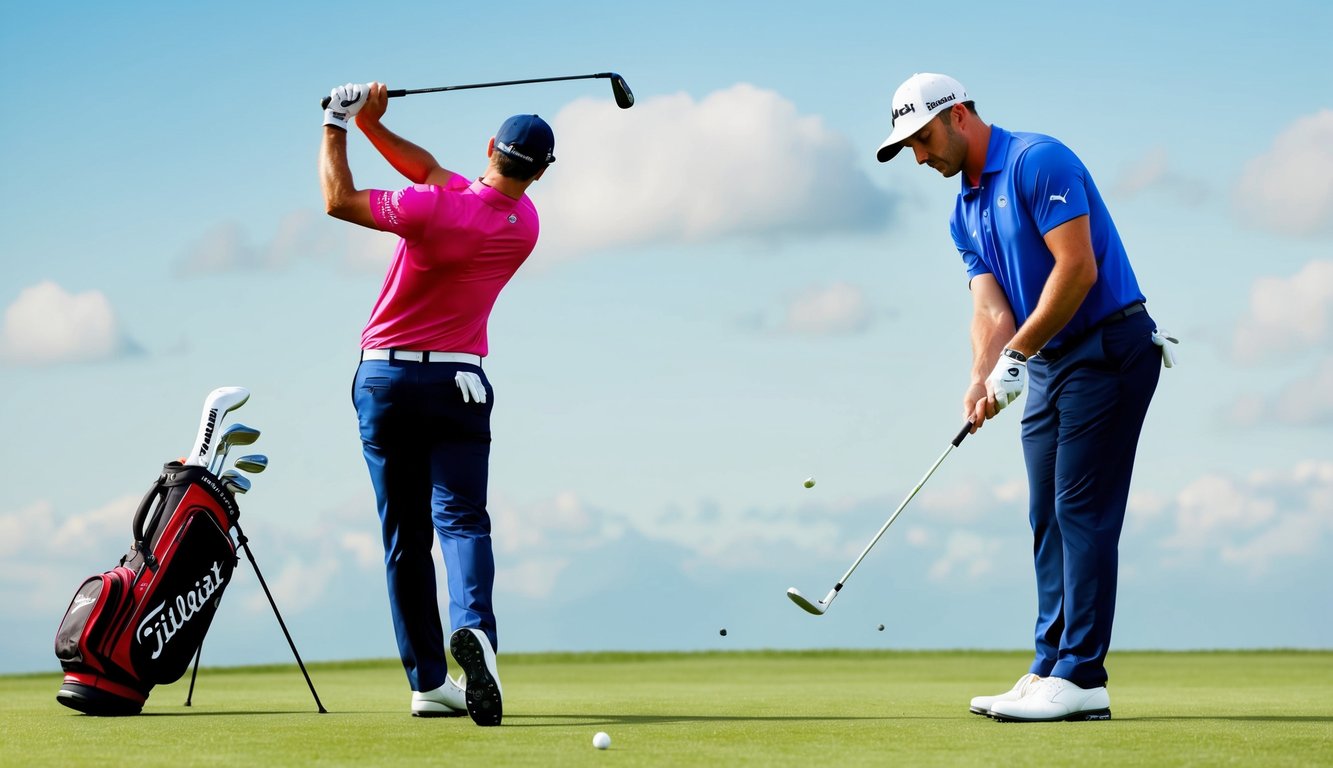 Ben Kohles tees off with his Callaway driver, then switches to his Titleist irons for a precise approach shot onto the green