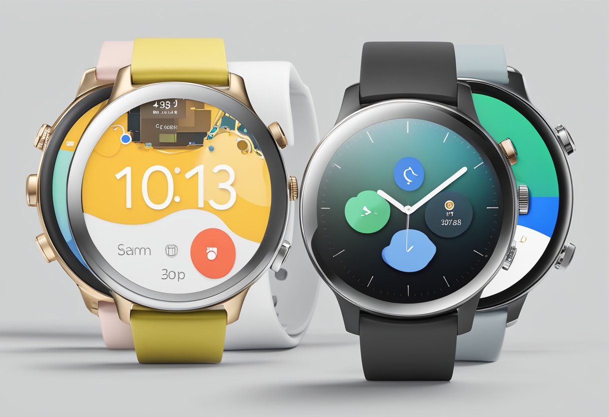 A Google Watch 3 seamlessly integrates with various software, displaying notifications, health data, and app updates on its sleek, modern interface