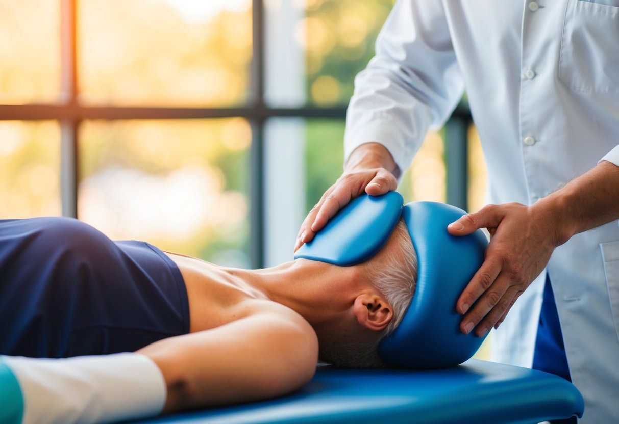 A person receiving chiropractic treatment for bulging disc and hip pain