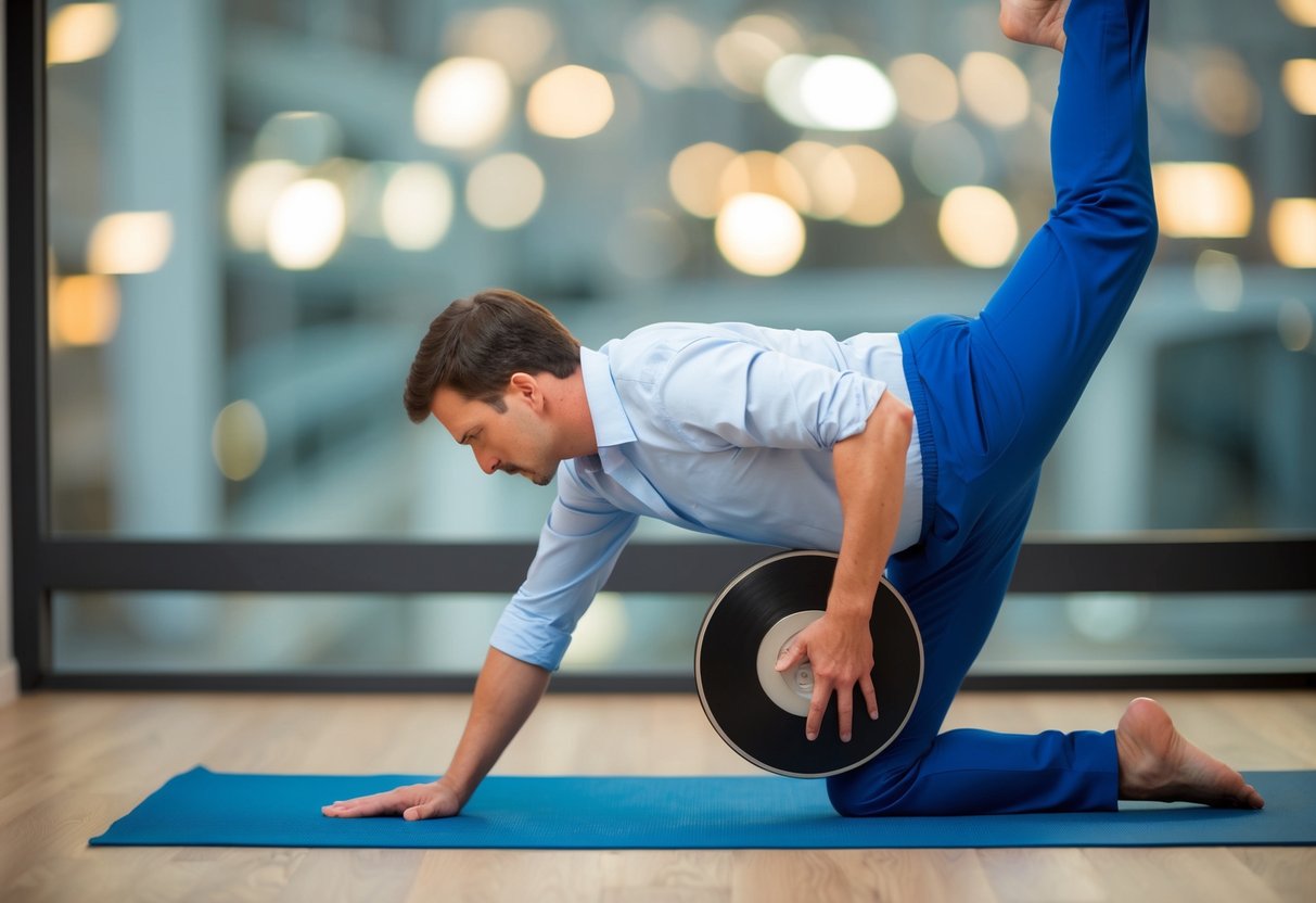 A person with a bulging disc struggles to bend forward, while a person with sciatica experiences shooting pain down their leg