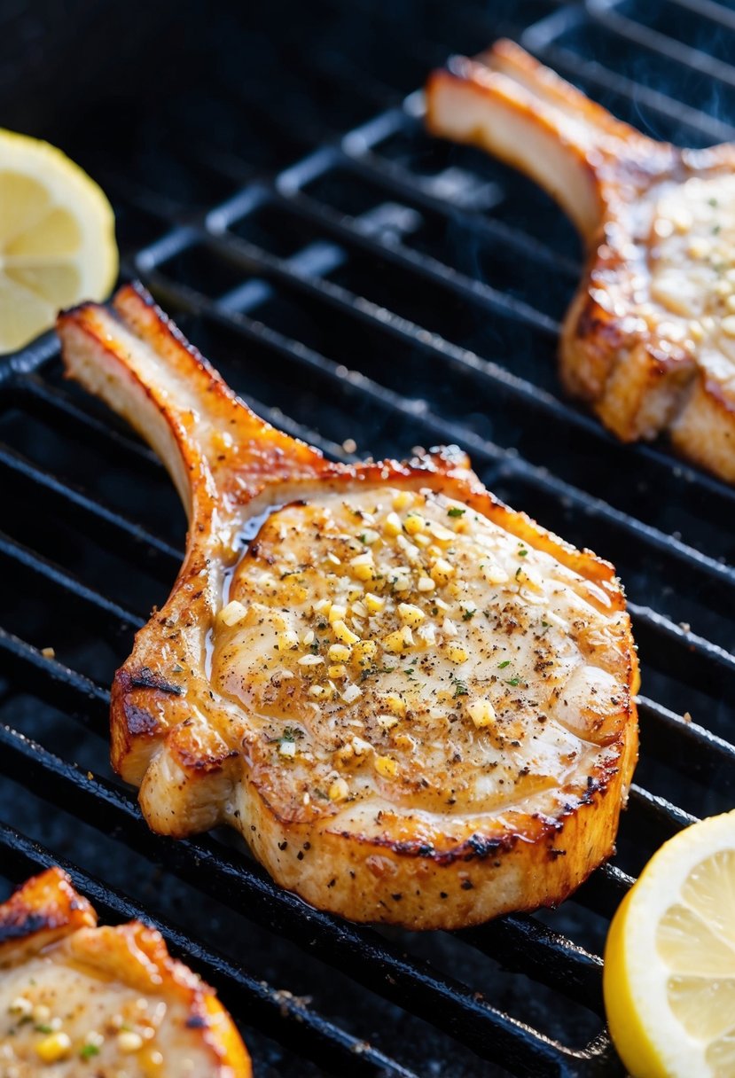 23 Pork Chop Recipes That Will Make Your Taste Buds Dance 56 A sizzling pork chop seasoned with lemon pepper on a hot grill