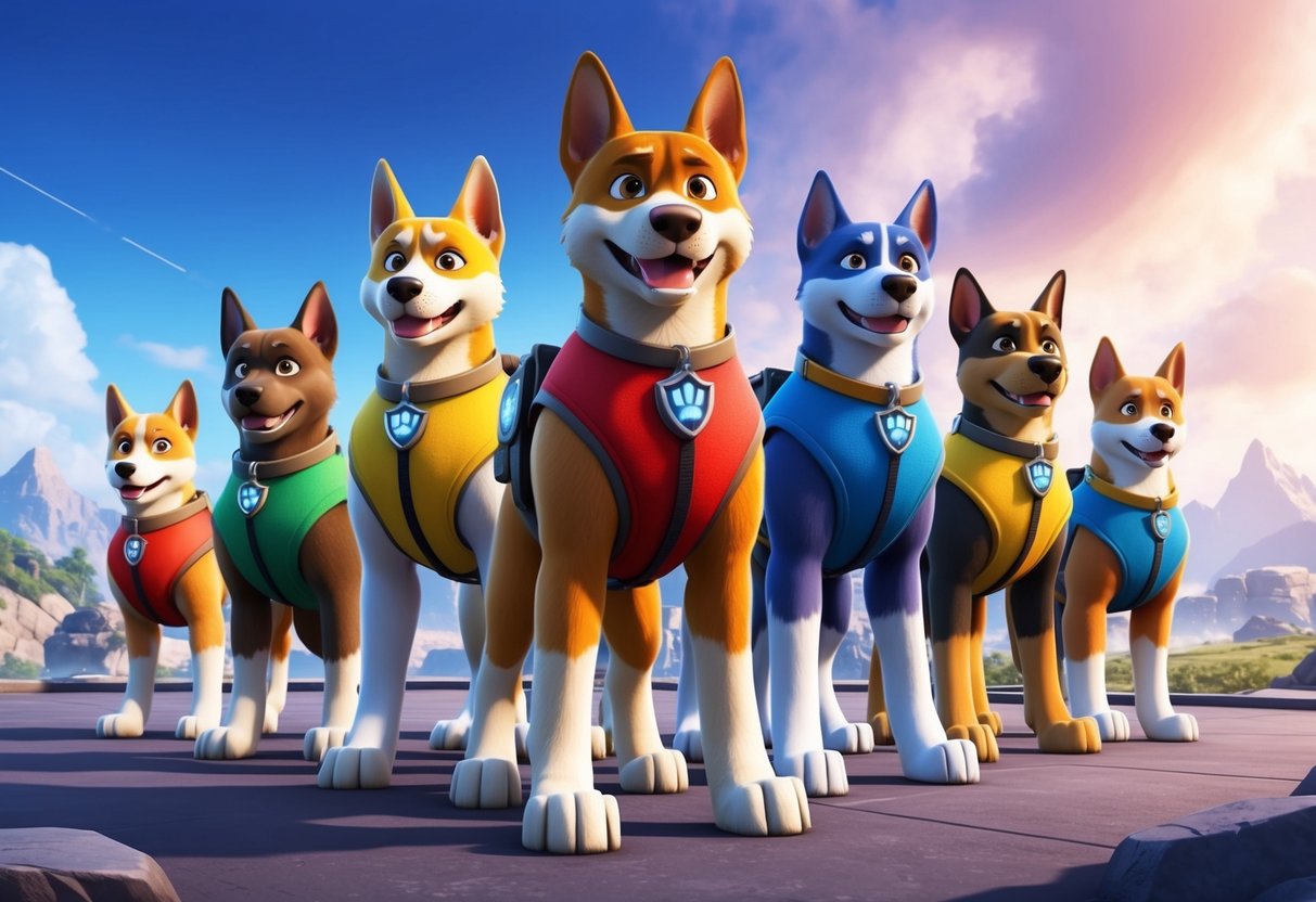 A team of heroic canines stands proudly, each with a unique name and personality, ready to embark on their next adventure in the Playstation Hits video game