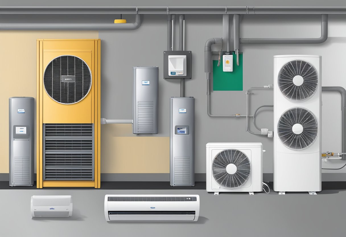 Three mini split AC units in a garage, each with its own features and benefits