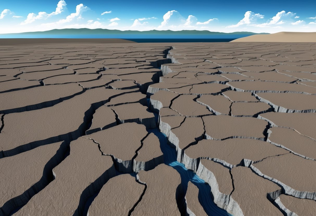 The ground ripples and cracks as liquefaction affects California fault lines