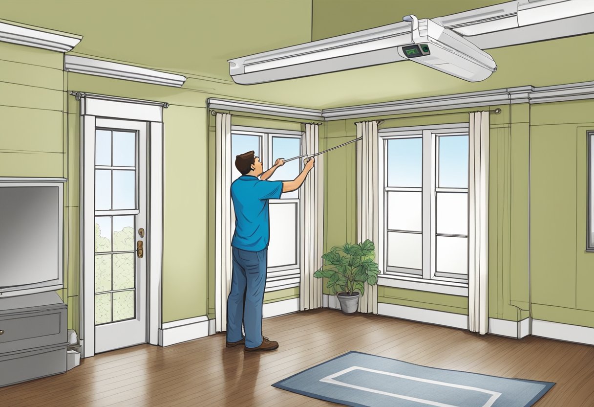 A homeowner carefully measures and inspects their living space, considering the ideal placement for a new 18000 btu mini split system