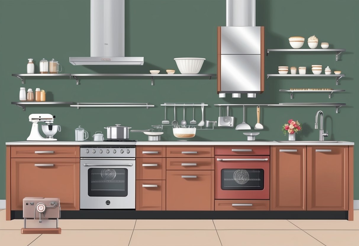 A modern kitchen with advanced baking equipment and tools