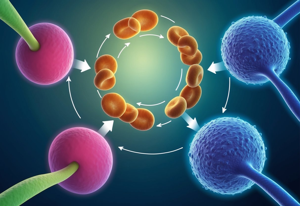 A cell divides, creating two identical daughter cells.</p><p>The process repeats, forming a cycle of growth and division