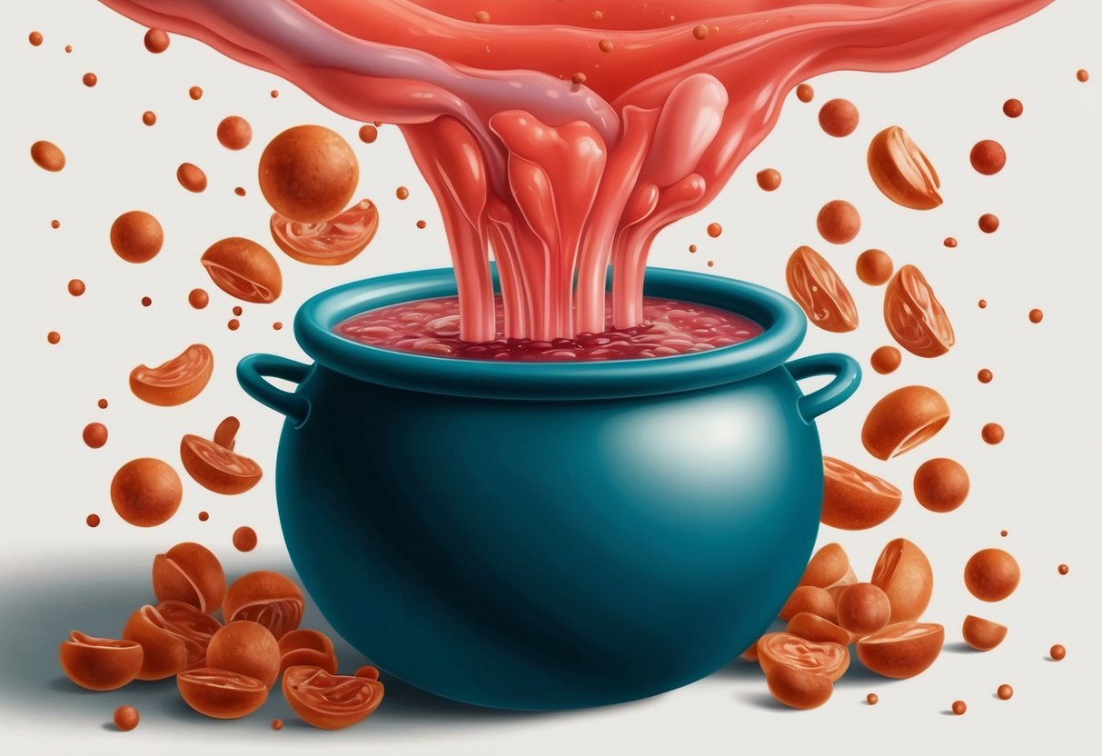 A bubbling cauldron of stomach acid dissolving food particles