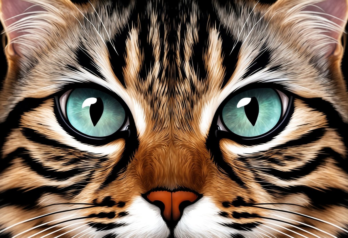 The cat's eyes are partially closed, with a thin, translucent membrane visible in the inner corner of each eye