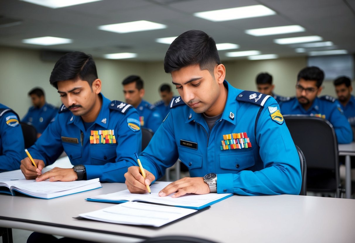 Airmen studying exam schedule and paper pattern for Air Force Agniveer Admit Card 2024