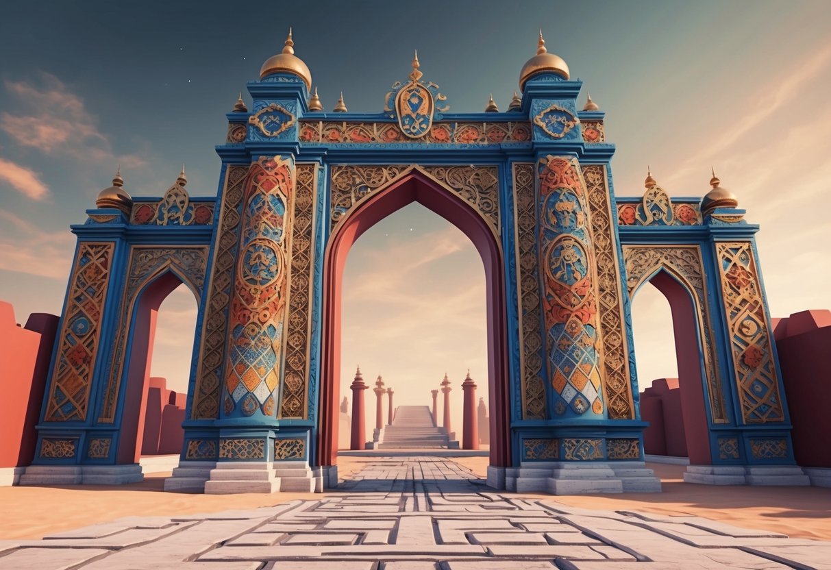 The gates of paradise stand tall, adorned with intricate designs and symbols representing cultural significance and legacy