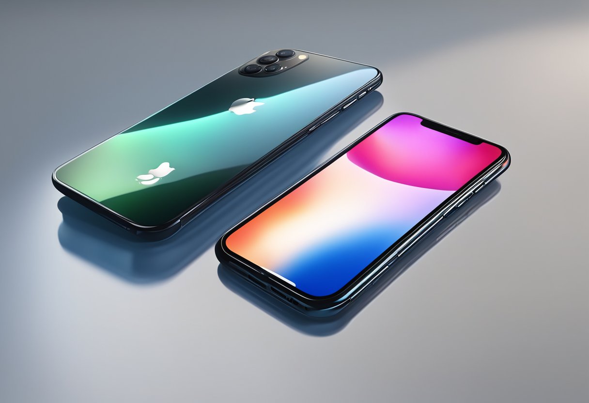 A sleek Apple iPhone 16 Pro resting on a reflective surface, with a soft, diffused light casting a gentle glow around it