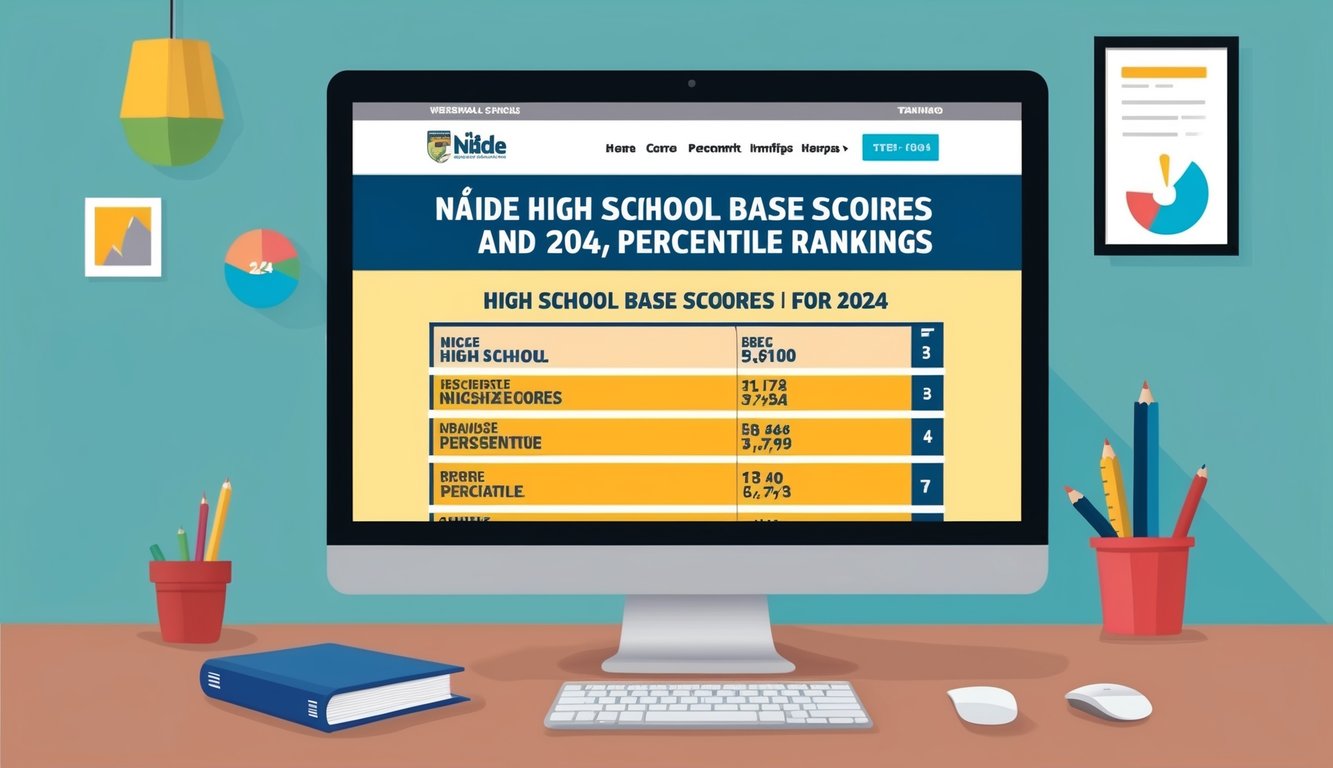 Niğde lisesi taban puanları ve 2024 LGS için yüzde dilim sıralamaları hakkında bilgi veren web sitesini gösteren bir bilgisayar ekranı