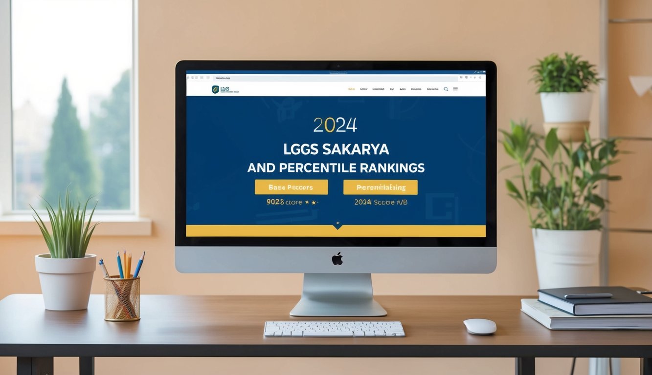 2024 LGS Sakarya Temel Puanları ve Yüzdelik Sıralamaları web sitesini gösteren bir bilgisayar ekranı