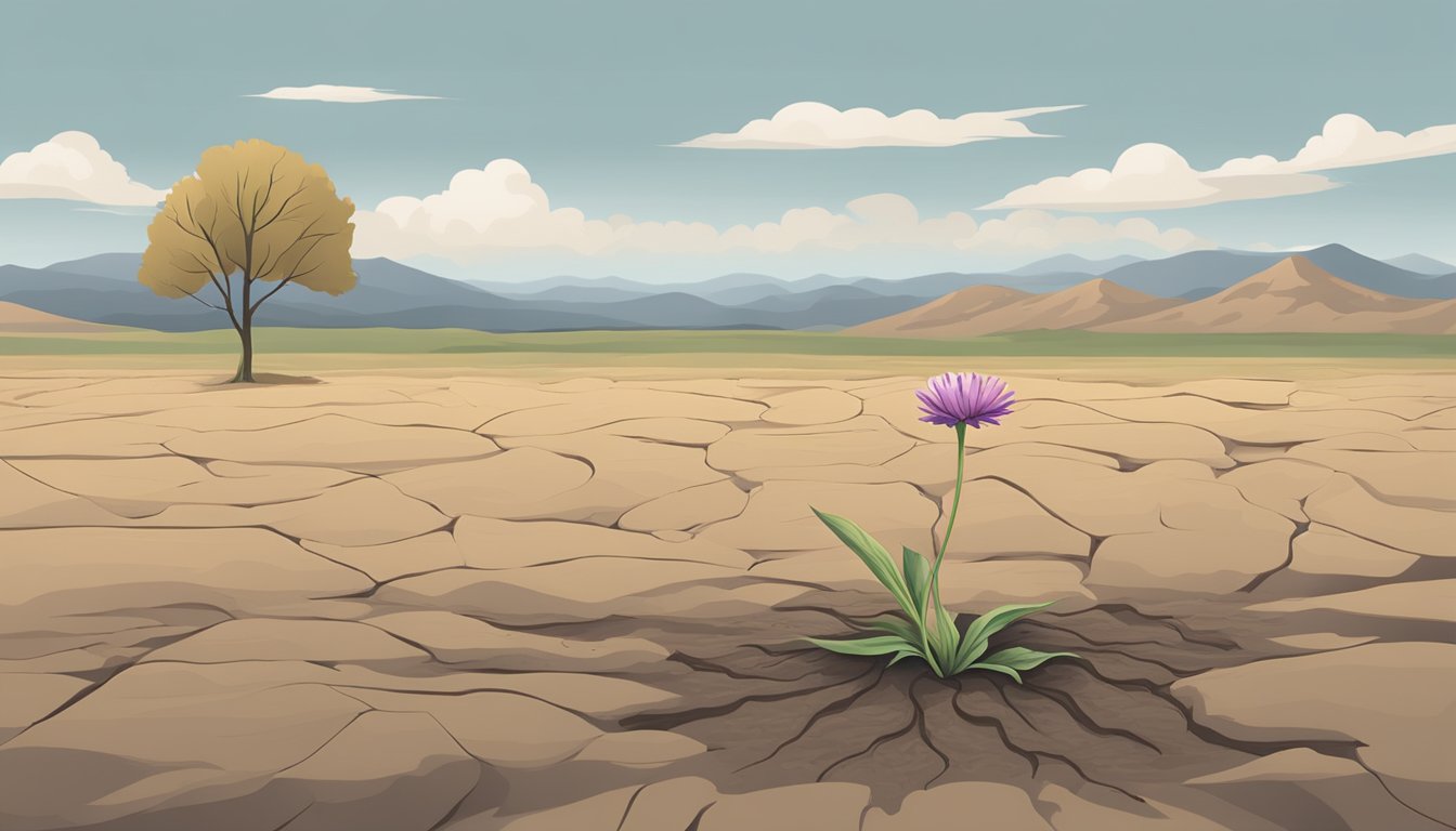 A lone wilted flower lying on a barren ground, symbolizing the impact of reproductive health on women's mortality