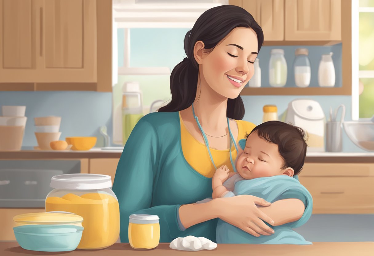 A postpartum doula in California supports a new mother by providing emotional and physical assistance, offering breastfeeding support, and helping with household tasks