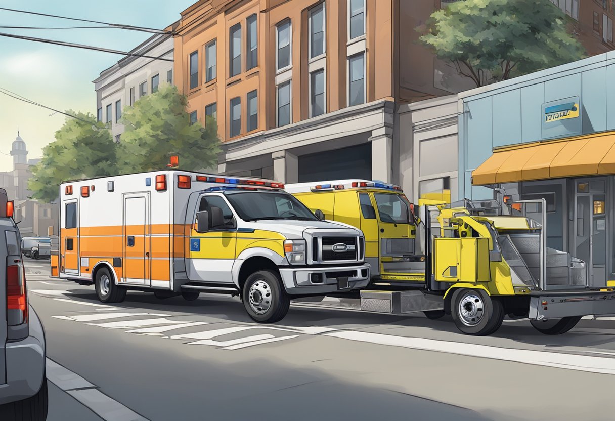 Remoção de Ambulância: Procedimentos Essenciais e Normas de Segurança 10 Uma ambulância sendo carregada em um caminhão guincho para remoção