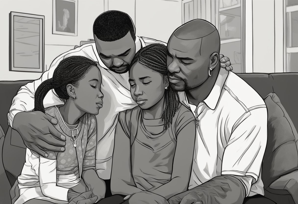 The Tyson family huddles together in a somber embrace, tears streaming down their faces as they process the news about Mike Tyson's daughter