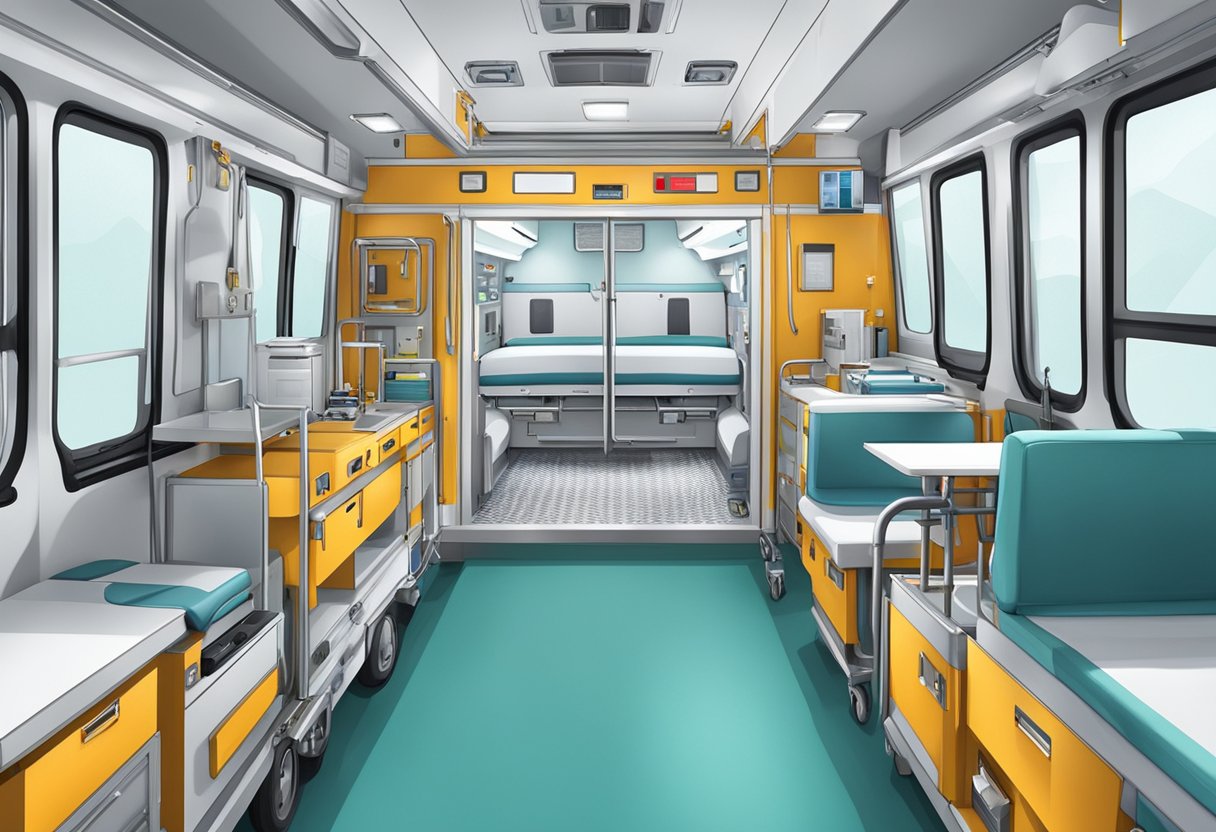 Uma ambulância totalmente equipada e mantida para serviços de UTI móvel